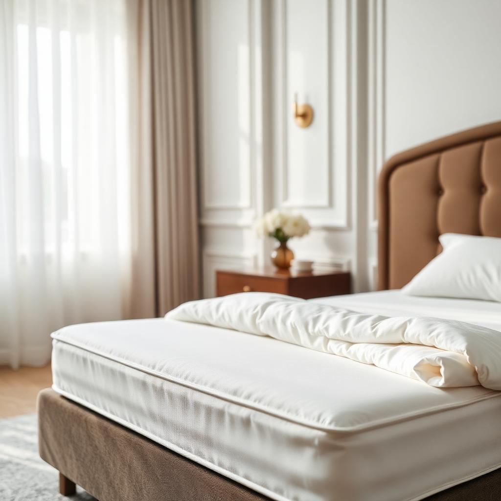 Freshly cleaned mattress in an elegant bedroom